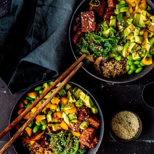 Miso tempeh bowl Living the Green Life