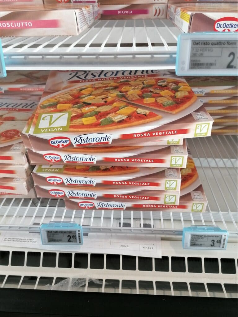 Vegan pizza uit de supermarkt